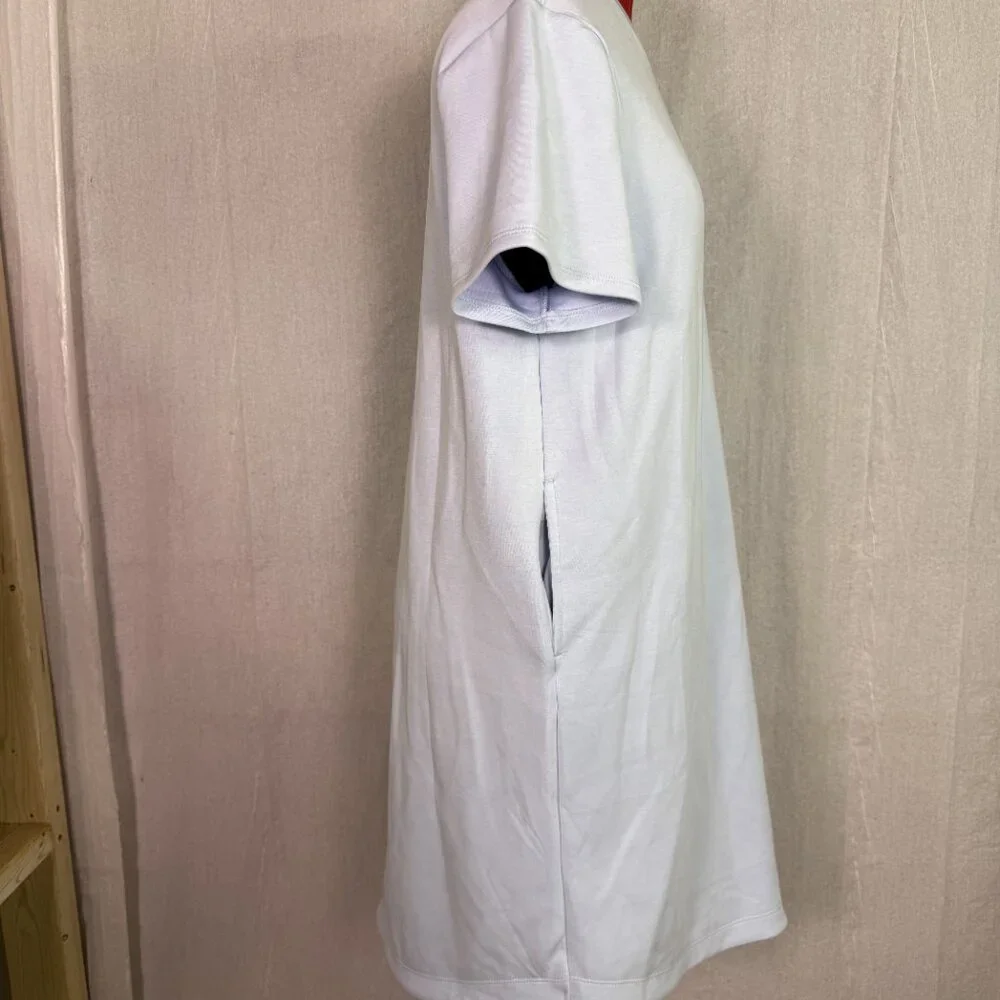 Members Mark Womens Sandwash Short Sleeve Mini Dress Light Blue Size L E992 - Picture 4 of 10